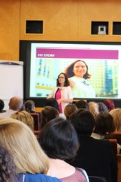 Maria Perlman Delivering a Coaching Session to a group of people